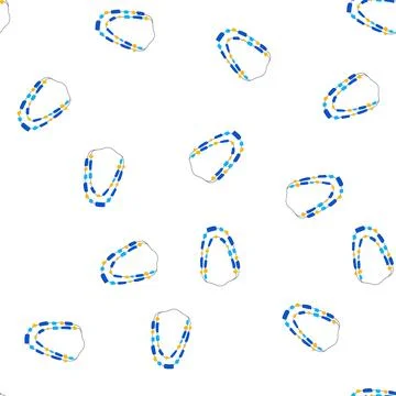 Pattern gras beads necklace cartoon vector 스톡 일러스트