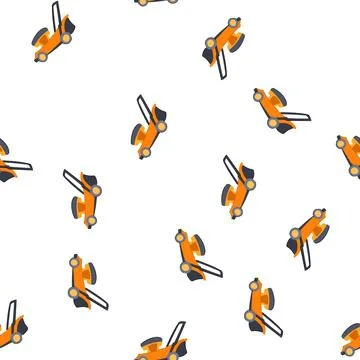 Pattern grass lawn mower cartoon vector Illustrazione stock