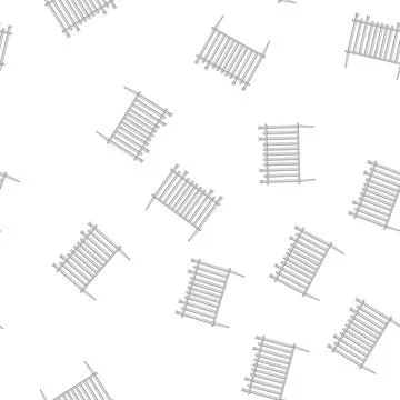 Pattern grass white fence cartoon vector 스톡 일러스트