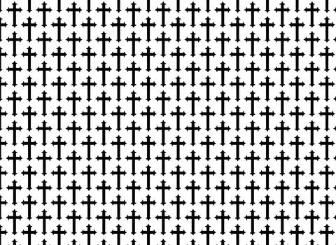 The pattern of grave crosses for Halloween on a white background 3-rendering Stockillustratie