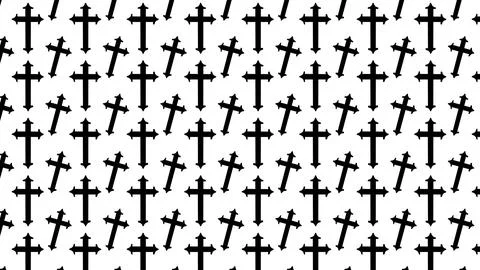 The pattern of grave crosses for Halloween on a white background 3-rendering Illustrazione stock