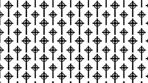 The pattern of grave crosses for Halloween on a white background 3-rendering Ilustração Stock