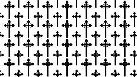 The pattern of grave crosses for Halloween on a white background 3-rendering イラスト素材