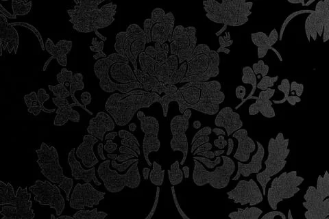 Pattern of gray flowers On a black background texture Stock Photos