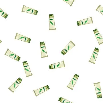 Pattern green aloe vera cosmetic cartoon vector Illustrazione stock