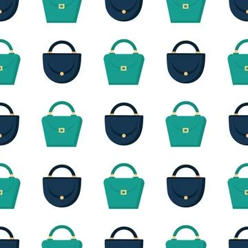 Pattern of green and blue bag on white Stock Illustration