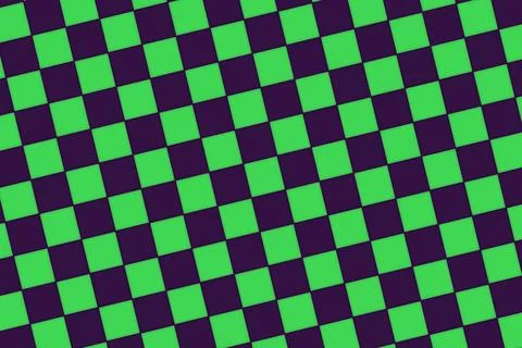 Pattern of green and navy blue squares in a grid design 库存插图