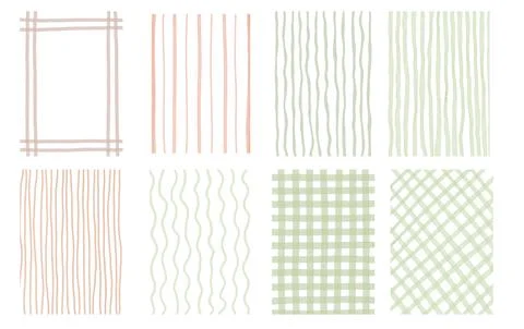 Pattern, green and pink check for summer stripe with texture, vintage cute .. Stock Illustration