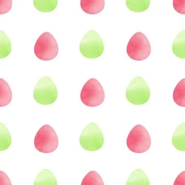 Pattern with green and pink eggs Stock Illustration