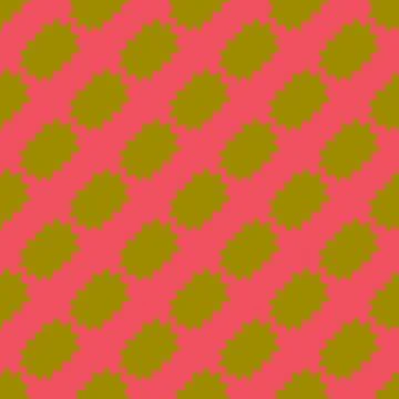 A pattern of green and red circles on a pink background Stock Illustration