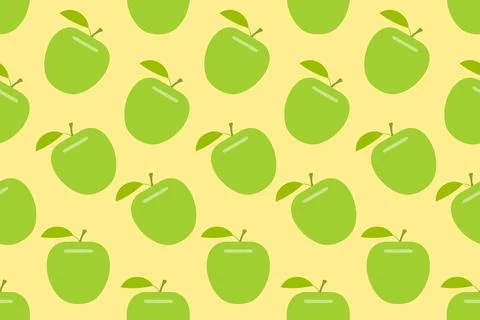 Pattern with Green apple Stock Illustration
