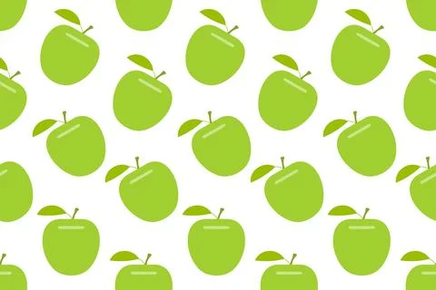 Pattern with Green apple Stock Illustration