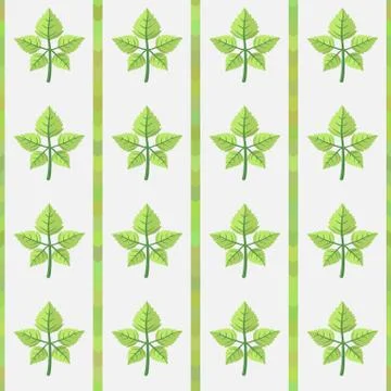 Pattern with  green autumn leaves Stock Illustration
