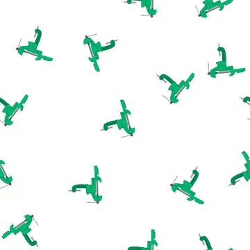 Pattern green bench vice clamping tool on white background 스톡 일러스트