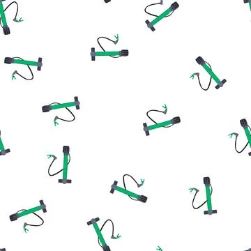 Pattern green bicycle pump inflating outdoor sports equipment Stock Illustration
