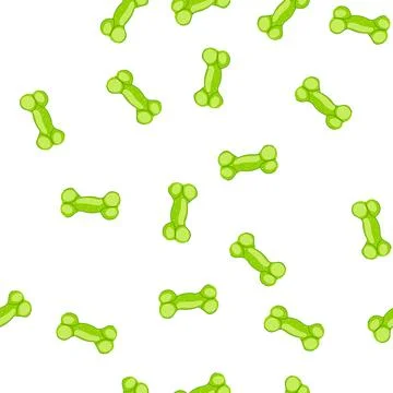 Pattern green bone dog chew toy for pet playing Stock Illustration