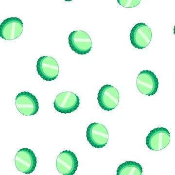 Pattern green bottle cap for closing refreshing beverage drinks Stock Illustration