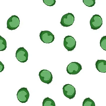 Pattern Green bottle cap or chestnut shell cartoon drawing Illustrazione stock