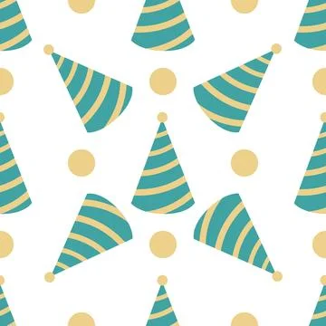 Pattern of green cap with circle on white Stock Illustration