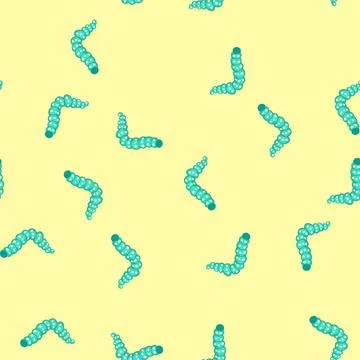 Pattern green cartoon caterpillar forming an arc shape, illustrating themes o イラスト素材