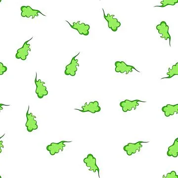 Pattern Green cartoon cloud symbolizing toxic gas or odor 스톡 일러스트