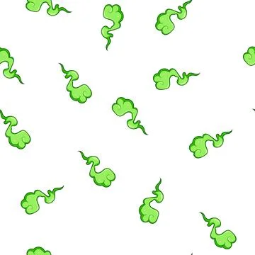 Pattern Green cartoon gas cloud toxic odor plume Illustrazione stock