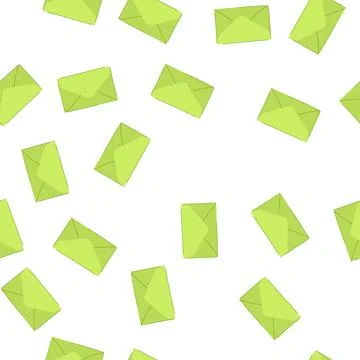 Pattern green closed envelope sending mail or message notification Illustrazione stock