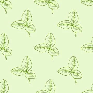 Pattern with green clover leaves Stock Illustration