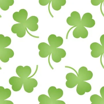 Pattern with green clovers Stock Illustration