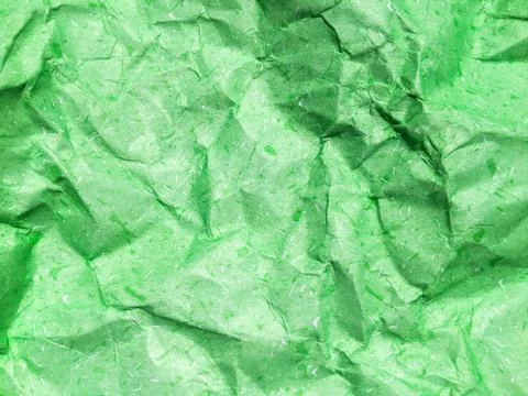 Pattern of green crumpled paper texture background. Foto stock