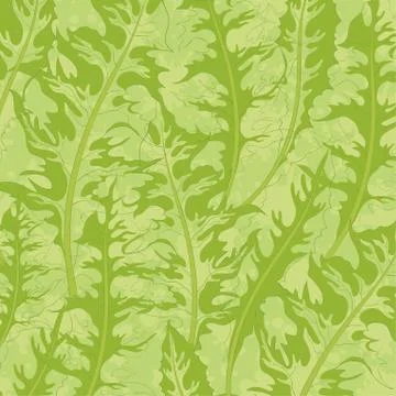 Pattern, green dandelion leaves Stock Illustration