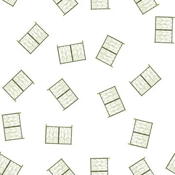 Pattern green decorative iron gate separating exterior boundary Ilustración de archivo