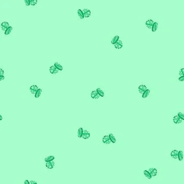 Pattern green effervescent tablets quickly dissolving in water, generating nu Stock Illustration