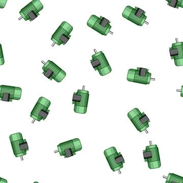 Pattern Green electric motor representing industrial power and machinery Illustrazione stock