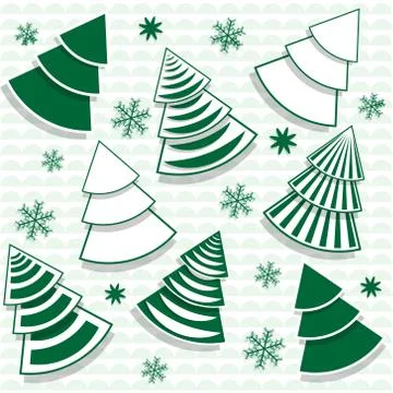 Pattern with green fir-trees. Stock Illustration