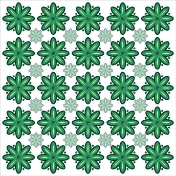 The pattern of green flowers Stock Illustration