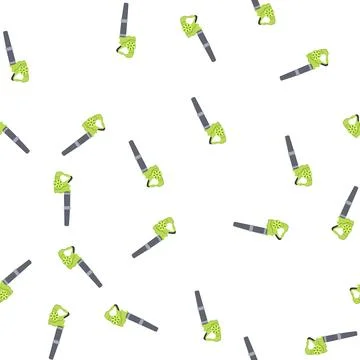 Pattern green garden leaf blower cleaning tool 库存插图