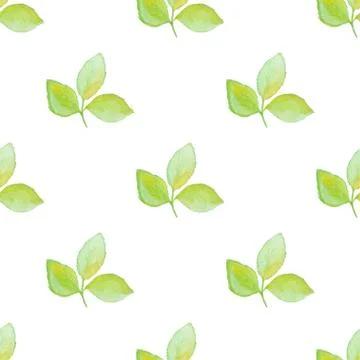 Pattern with green leaves Illustrazione stock