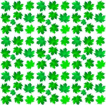 Pattern of green maple leaves Stock Illustration