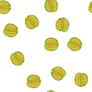Pattern green mexican concha sweet bread vector 스톡 일러스트