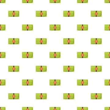 Pattern of green money bills on white background Stock Illustration