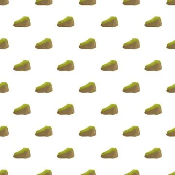Pattern of green moss on brown rocks 스톡 일러스트
