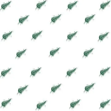 Pattern green palm branch on white background Stock Illustration