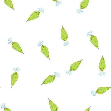 Pattern green pastry bag for baking and decorating desserts Stock Illustration