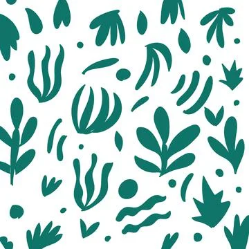 A pattern of green plants under water. Stock Illustration