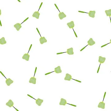 Pattern green plastic fly swatter pest control tool Stock Illustration