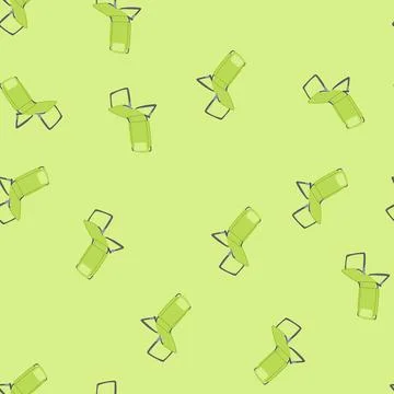 Pattern green portable reclining chair providing comfort and relaxation for s Stock Illustration
