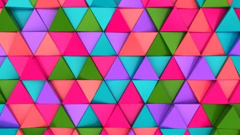 Pattern of green, red, purple and blue triangle prisms Illustrazione stock