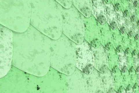 Pattern of green rounded roof tiles Illustrazione stock