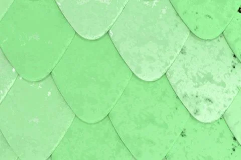 Pattern of green rounded roof tiles Stock Illustration